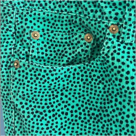 Vineyard Vines Women's Green Navy Polka Dot Corduroy Jeans - Size 4 - Picture 3 of 6